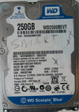 WD2500BEVT-00A23T0 PCB 2060-771672-001 REV P1,  250.GB
