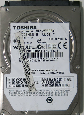 TOSHIBA MK1655GSX DD2H25 E UL01 T PCB G002439-0A,  160.GB