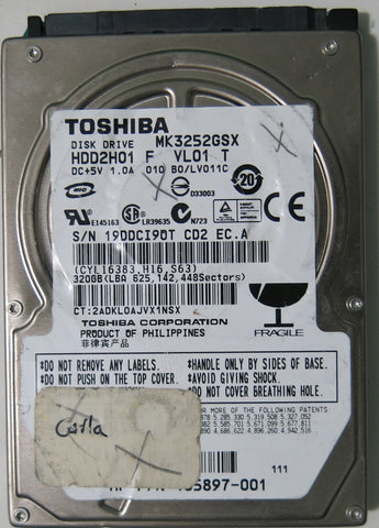 TOSHIBA MK3552GSX HDD2H01 F VL01 T PCB G002217A,  320.GB