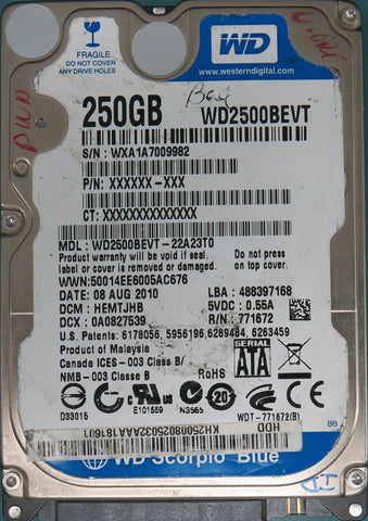 WD2500BEVT-22A23T0, DCM HEMTJHB