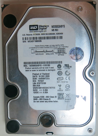 WESTERN DIGITAL WD5002ABYS-01B1B0 DCM HARNNT2CA 500 GB