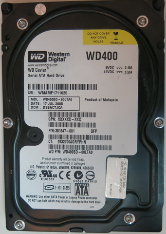 WESTERN DIGITAL WD400BD-60LTA0 DCM DSBACTJCA 40GB