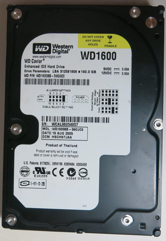 WD1600BB-56GUCO PCB: 2060-701266-001 REV A SERIAL NUMBER: WCAL96254957 DCM HSCHNTJAA 160GB