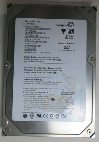 ST3120026AS,  Serial:4MS0WJ0F,  120GB 3.5,  PCB:100336321- REV A