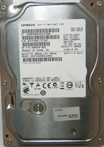 HITACHI HDS721050CLA362 PN FW JPT3HG 500,GB