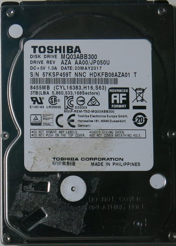 TOSHIBA MQ03ABB300 PCB G3918A,  3.tb