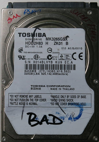 TOSHIBA MK3265GSX HDD2H83 H ZK01 B PCB G002641A,  320.GB