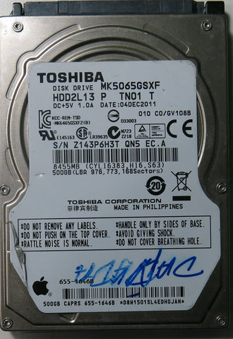 TOSHIBA MK5065GSXF HDD2L13 P TN01 T PCB G002825A,  500.GB