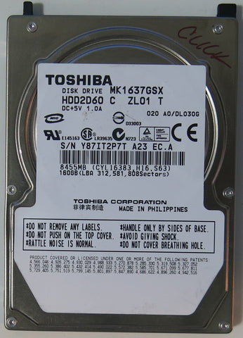 TOSHIBA MK1637GSX HDD2D60 C ZL01 T,  PCB