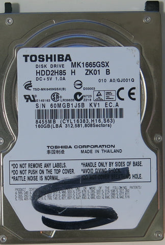 TOSHIBA MK1665GSX HDD2H85 H ZK01 B,  PCB