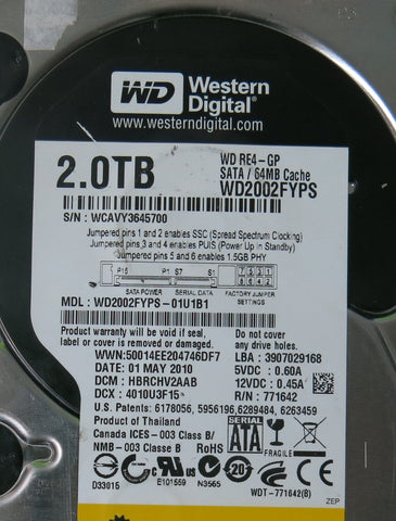 WESTERN DIGITAL WD2002FYPS-01U1B1,  PCB
