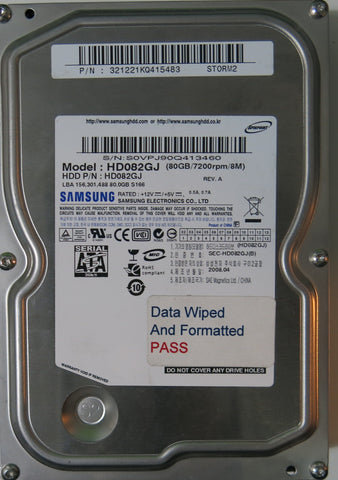 SAMSUNG HD082GJ PCB BF4100163A,  80GB