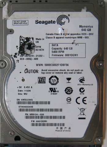 SEAGATE ST9640320AS PCB 100603256 rev a,  640.GB