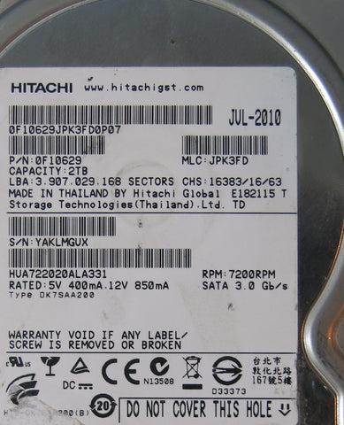HITACHI HUA722020ALA331,  PCB