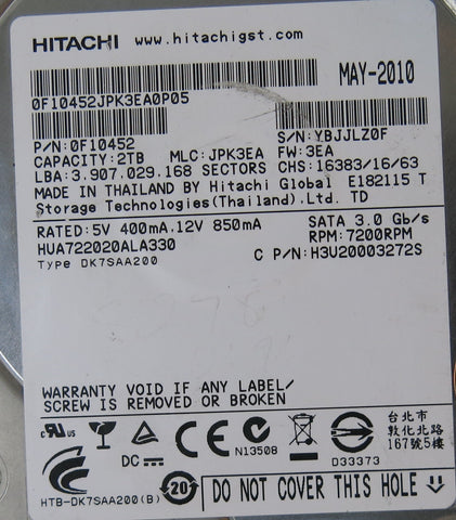HITACHI HUA722020ALA330,  PCB