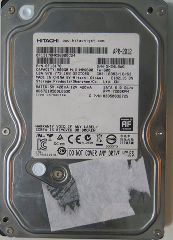 HITACHI HDS721050DLE630 PCB 220 0A90381 01,  500.GB