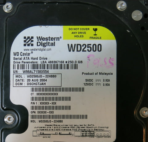 WESTERN DIGITAL WD2500JD-22HBB PCB 2060-001267-001 REVA,  250.GB