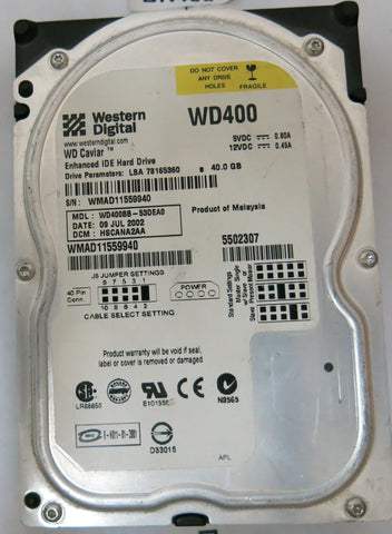 WESTERN DIGITAL WD400BB-53DEA0 DCM HSCANA2AA 40GB