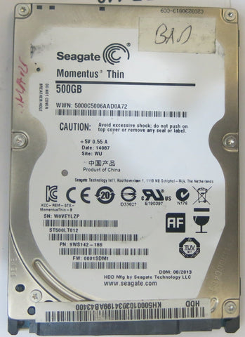 SEAGATE ST500LT012 PN 9WS142-188 FW 0001SDM1 500GB