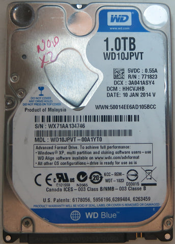 WESTERN DIGITAL WD10JPVT-00A1YT0 DCM HHCVJHB 1TB
