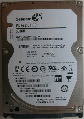 ST500VT000 PN 1DK142-502 FW 0001SDC2 500 GB PCB: 100729420 REV B SERIAL NUMBER: S3PFBSZL