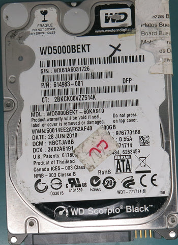 WD5000BEKT-60KA9T0, DCM HBCTJABB, 500GB 2.5