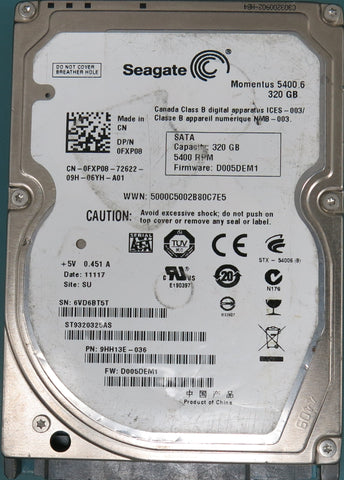 ST9320325AS, Part Number:  9HH13E-036, 320GB 2.5
