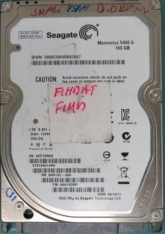 ST9160314AS, Part Number:  9HH13C-500, FW: 0001SDM1,160GB 2.5
