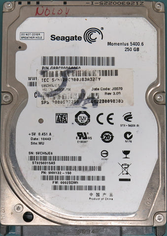 ST9250315AS, Part Number:  9HH132-150, FW: 0002SDM1 250GB 2.5