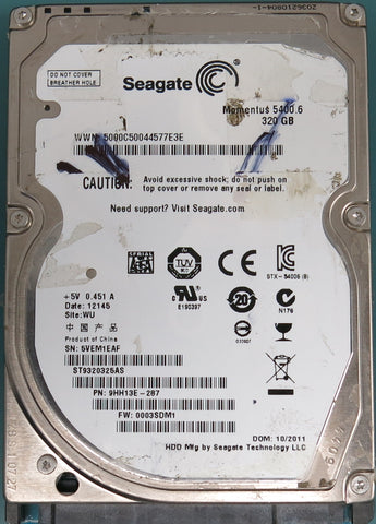 ST9320325AS, Part Number:  9HH13E-287, FW: 0003SDM1, 320GB 2.5