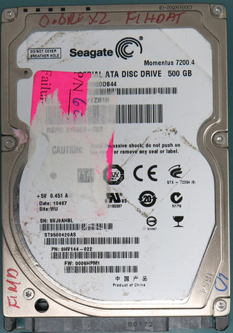 ST9500420AS, Part Number:  9HV144-022, FW: 0006HPM1, 500GB 2.5