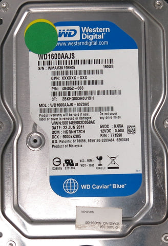 WD1600AAJS-60Z0A0, DCM HGRNHT2CH, 160GB 3.5
