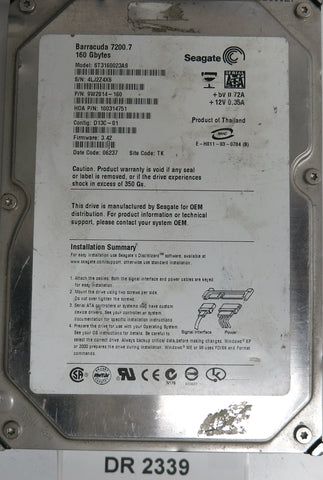 ST3160023AS, P/N: 9W2814-160, FW: 3.42, Serial: 4LJ2Z4X6, 160GB 3.5