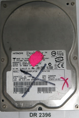 GDS728040PLAT20, Serial Number: S1S5EXEG, P/N: 13G0309, MLC: BA1116, 41.1GB 3.5
