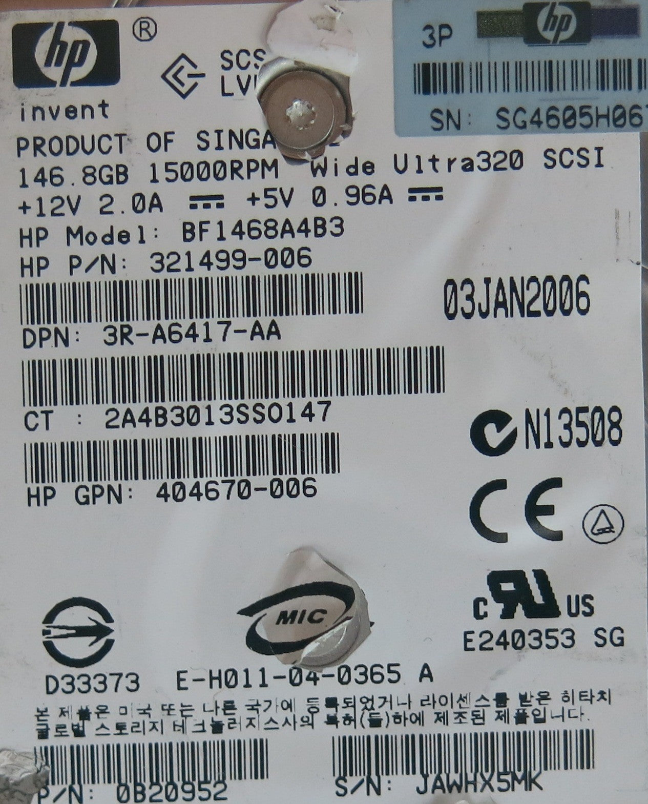 BF1468A4B3, PN 0B20952, 001-0B20363-R0 PCB