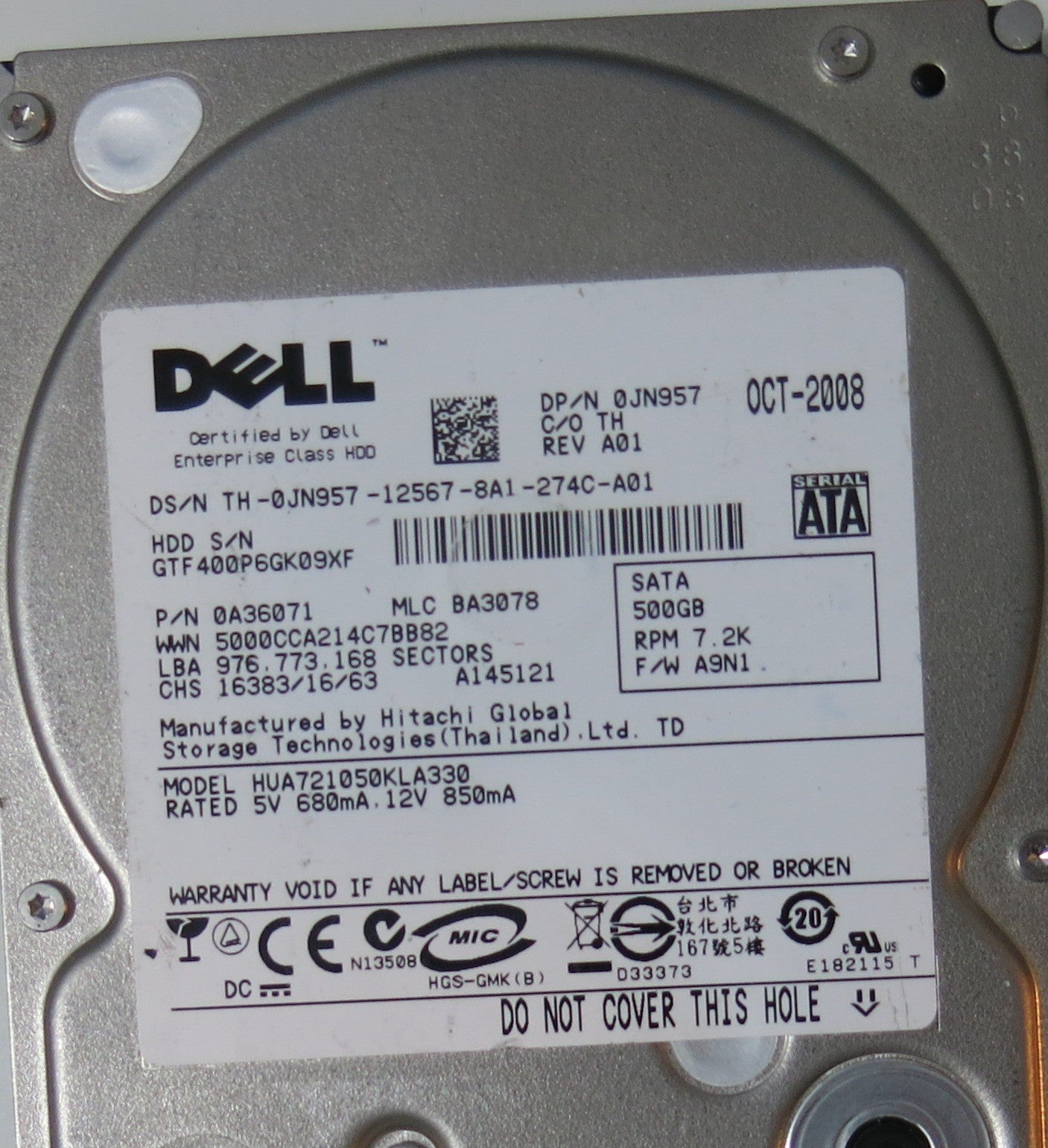 DELL HUA7210050KLA330, A9N1 PCB