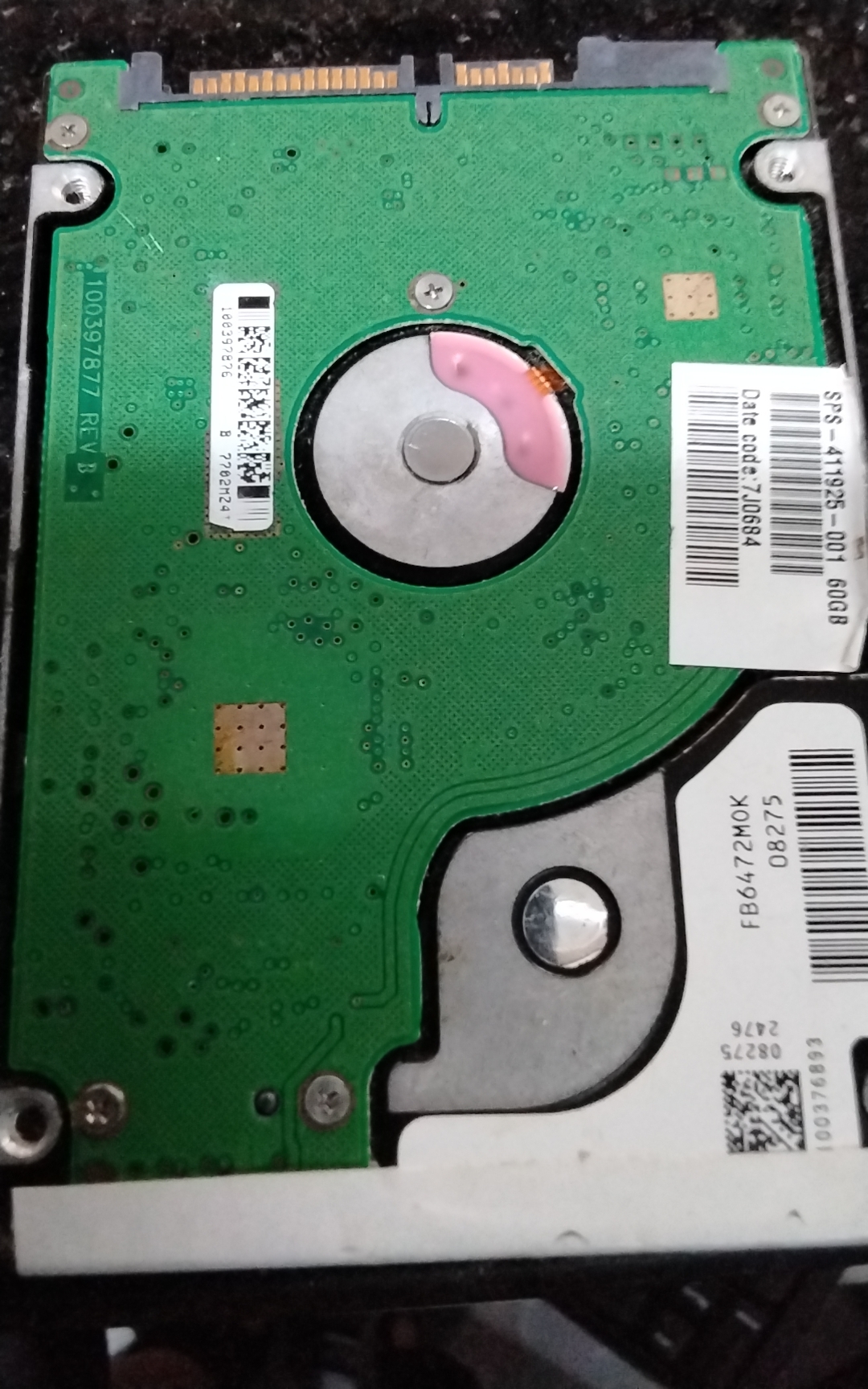 ST380013AS,  P\N: 100355438,  Serial Number: 5MR2Q9J9,  80GB 2.5,  PCB: 100336321 REV B