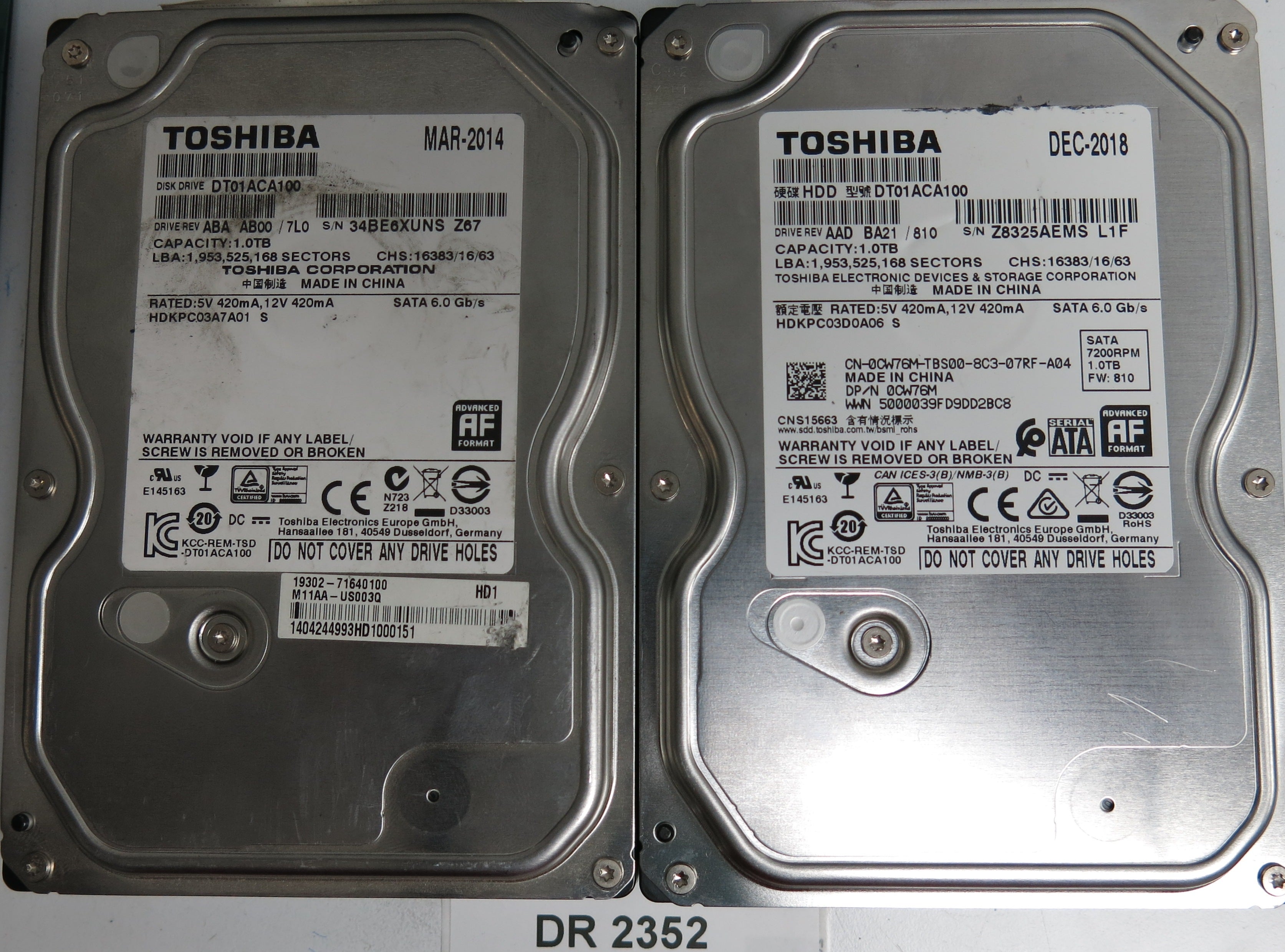 DT01ACA100, 1.0TB 3.5, 220 0A90377 01