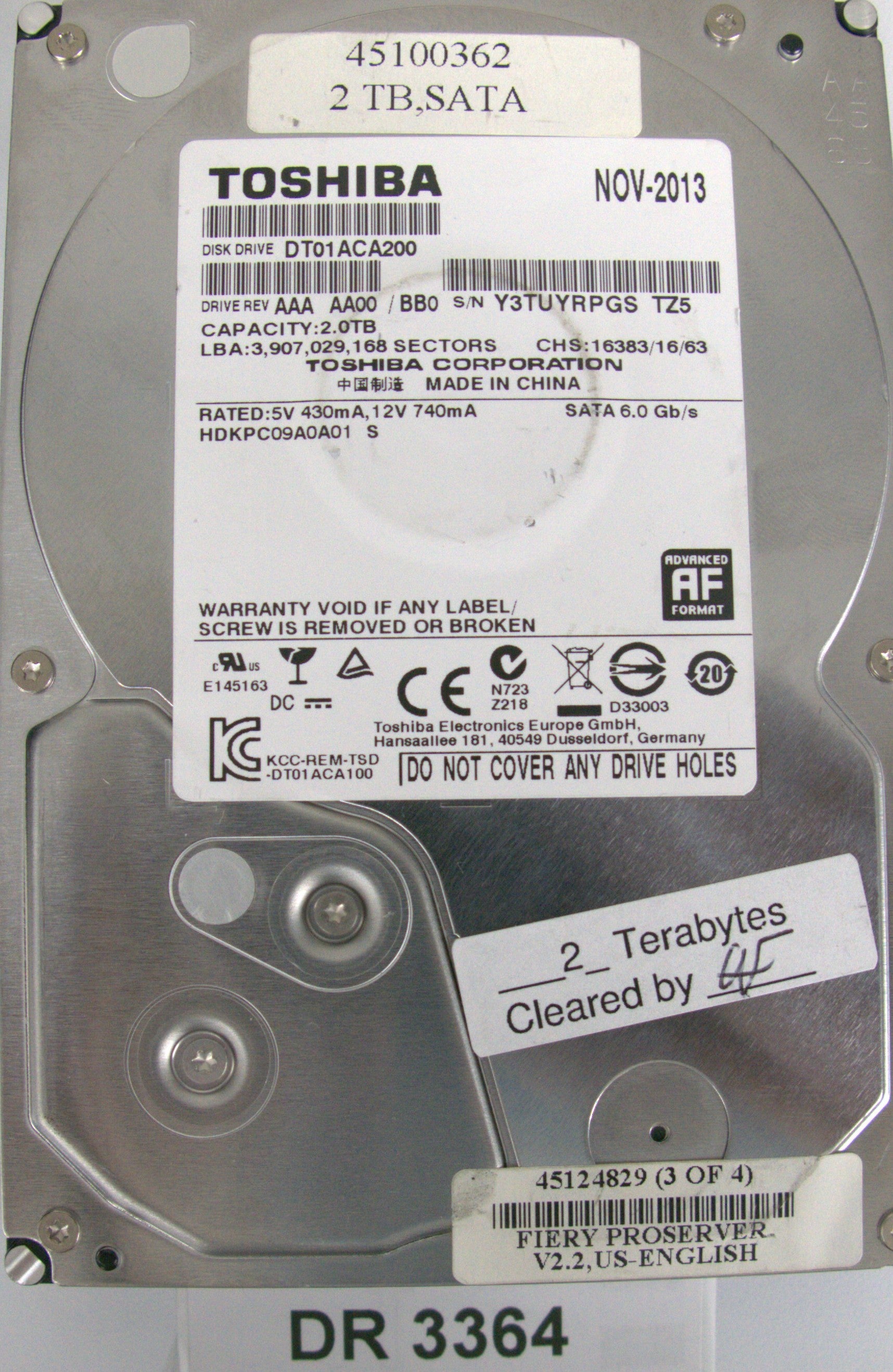 DT01ACA200, 2.0TB 3.5