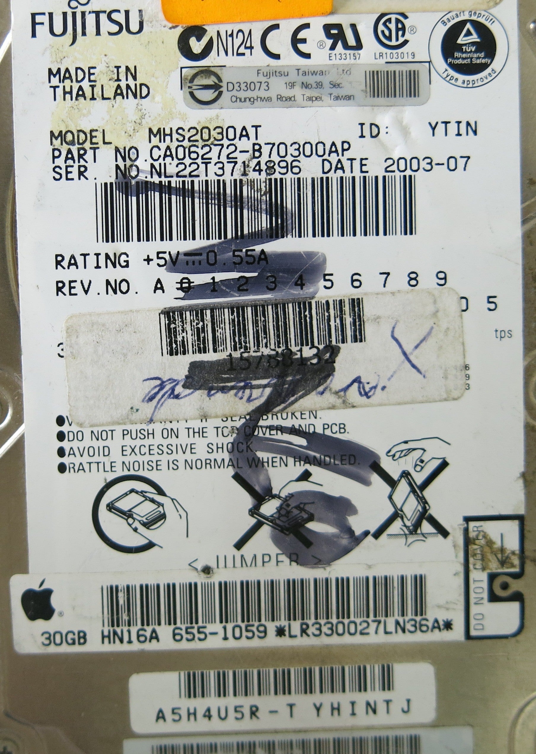 FUJITSU MHS2030AT P/N CA06272-B70300AP  CA26317-B50204BA PCB