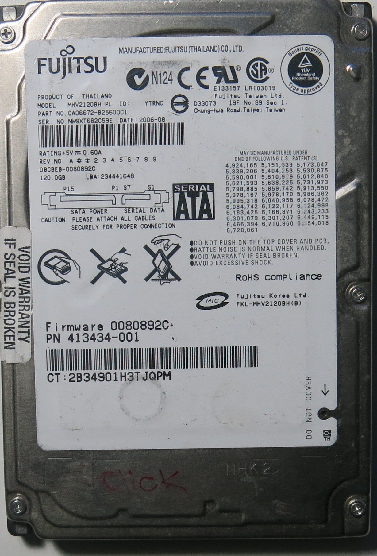 FUJITSU MHV2120BH ,  PCB CA26338-B74104BA