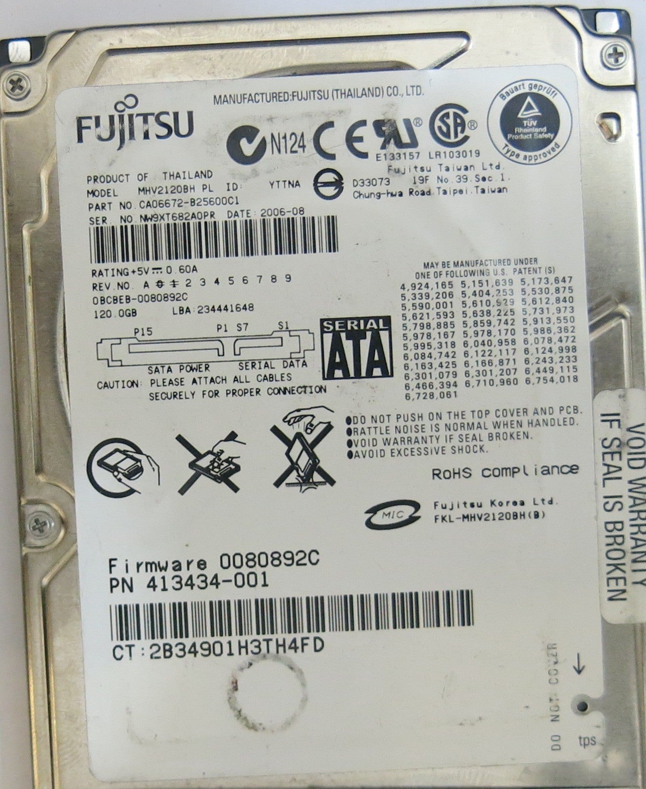 FUJITSU MHV2120BH PL CA26338-B74104BA TP1 PCB