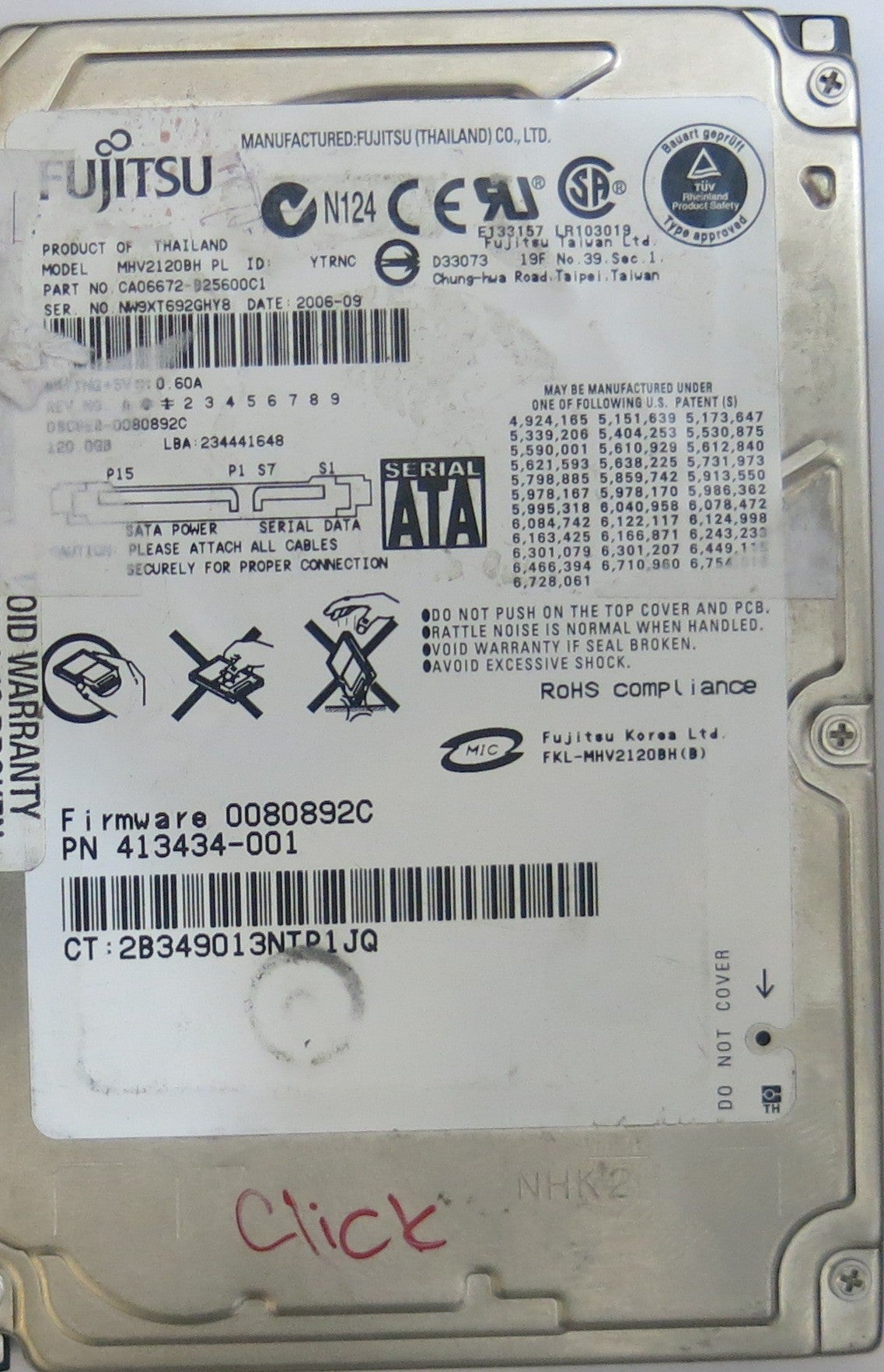 FUJITSU MMHV2120BH PL CA26338-B74104BA TP1 PCB