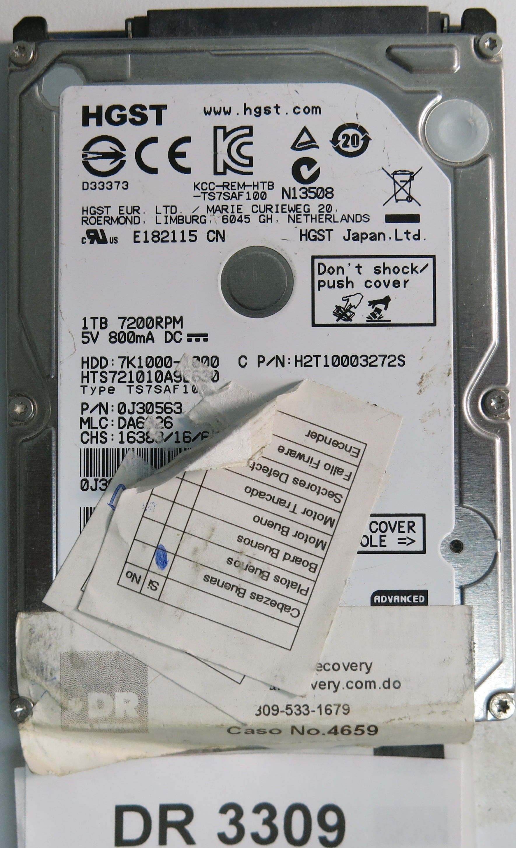 GTS721010A9E630, P/N: 0J30563, MLC: DA6326, 1TB 3.5, PCB: 220 0A90351 01