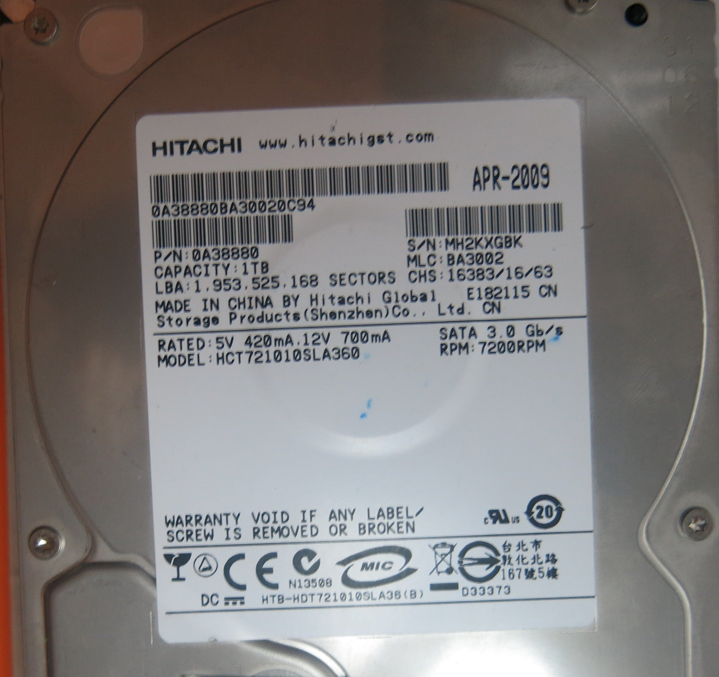 HCT721010SLA360, PN 0A38880, MLC BA3002, 110 0A90158 01 PCB
