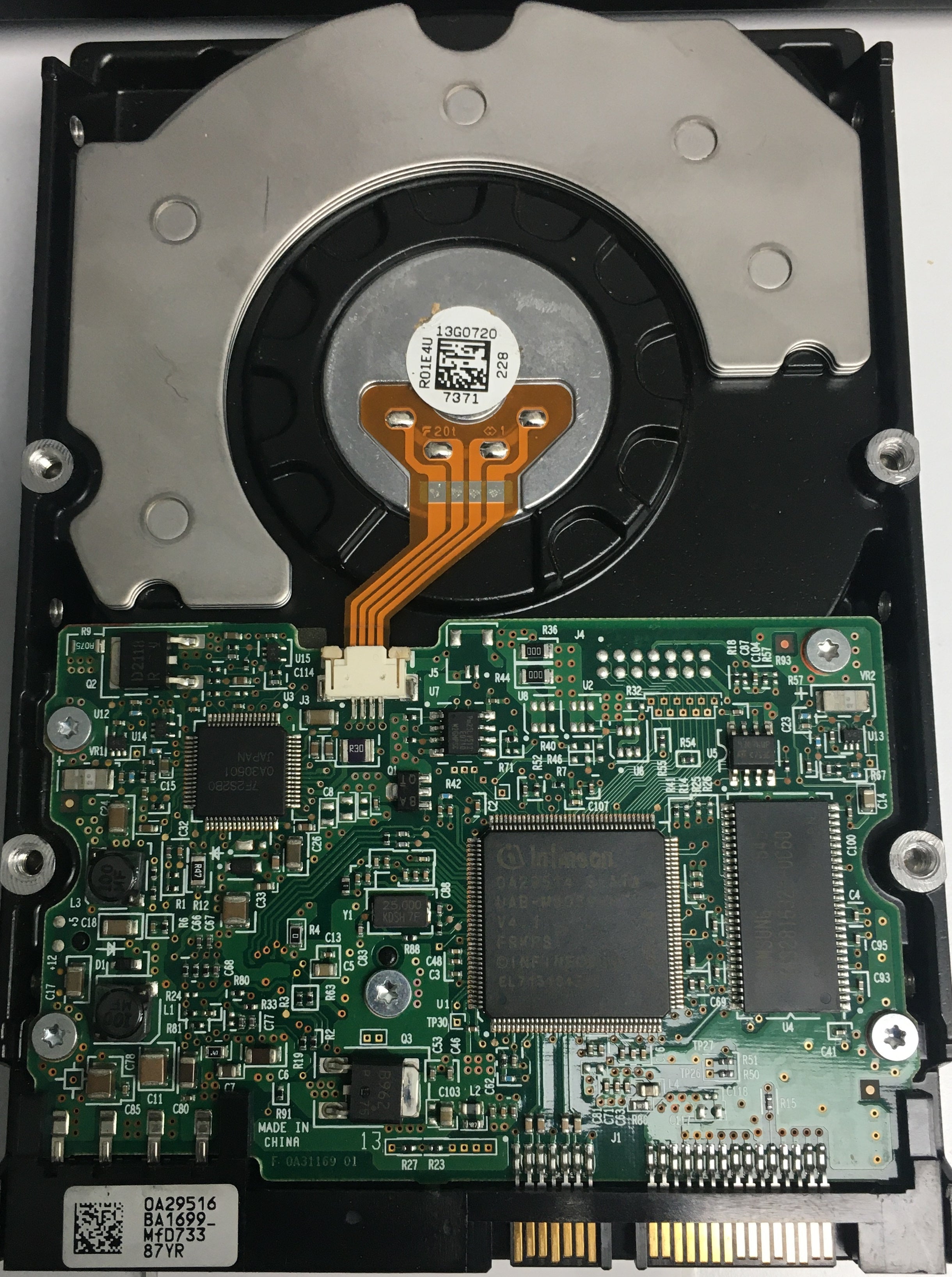 HDS725050KLA360, Serial Number: 1308PRB-0739KW5PXH, P/N: 0A32216, MLC: BA1963, 500GB 3.5, PCB: F 0A31169 01