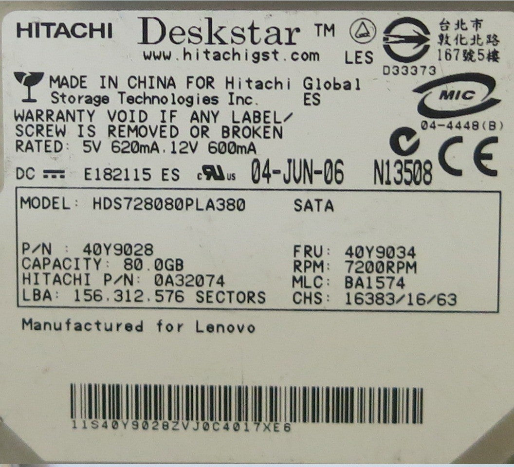 HDS728080PLA380 DCM F 0A30363 01  PCB