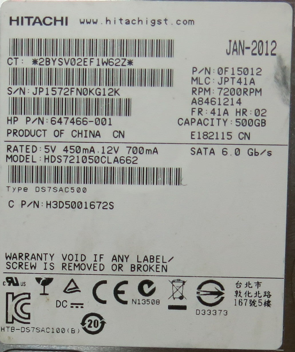 HITACHI HDS721050CLA662,  PCB