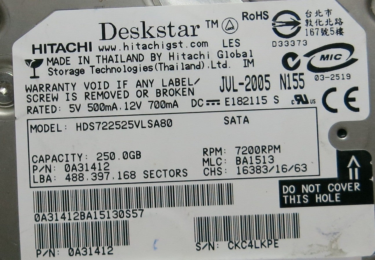 HITACHI HDS722525VLSA80,  PCB