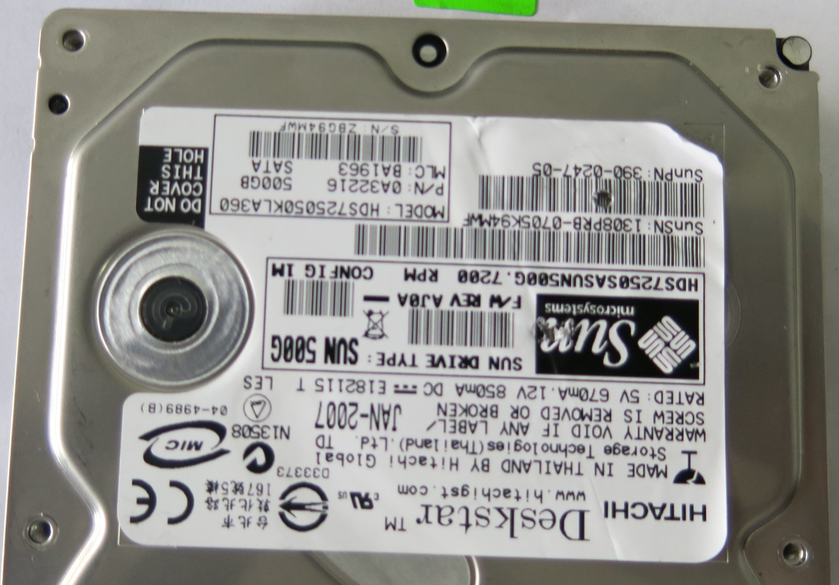 HITACHI HDS725050KLA360 P/N0A32216 FW REV AJ0A B 0A31169 01 PCB